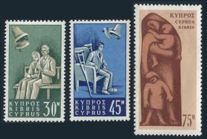 Cyprus 254-256,MNH.Michel 250-252. Social Insurance Law,1965
