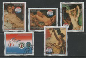 Thematic Stamps Art - PARAGUAY 1989 FRENCH Revolution paintings 5v used