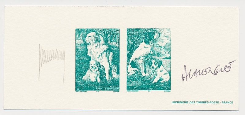 France 2000 - Epreuve / Proof signed by engraver Dog - Spaniel - Pet