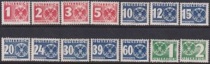 Austria 1935 Sc J159-72 postage due partial set MNH**