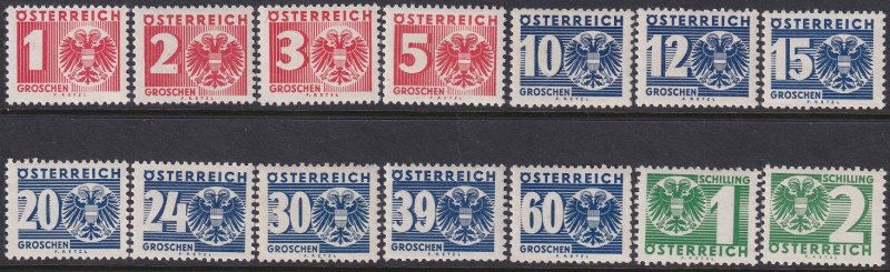 Austria 1935 Sc J159-72 postage due partial set MNH**