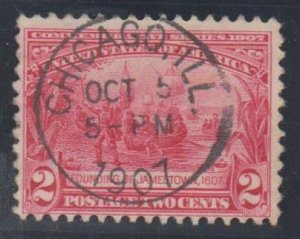 U.S. Scott #329 Jamestown Stamp - Used Single