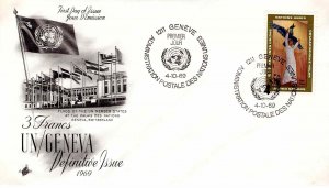 United Nations Geneva 1969 FDC Sc 13 Artcraft Cachet UN First Day Cover