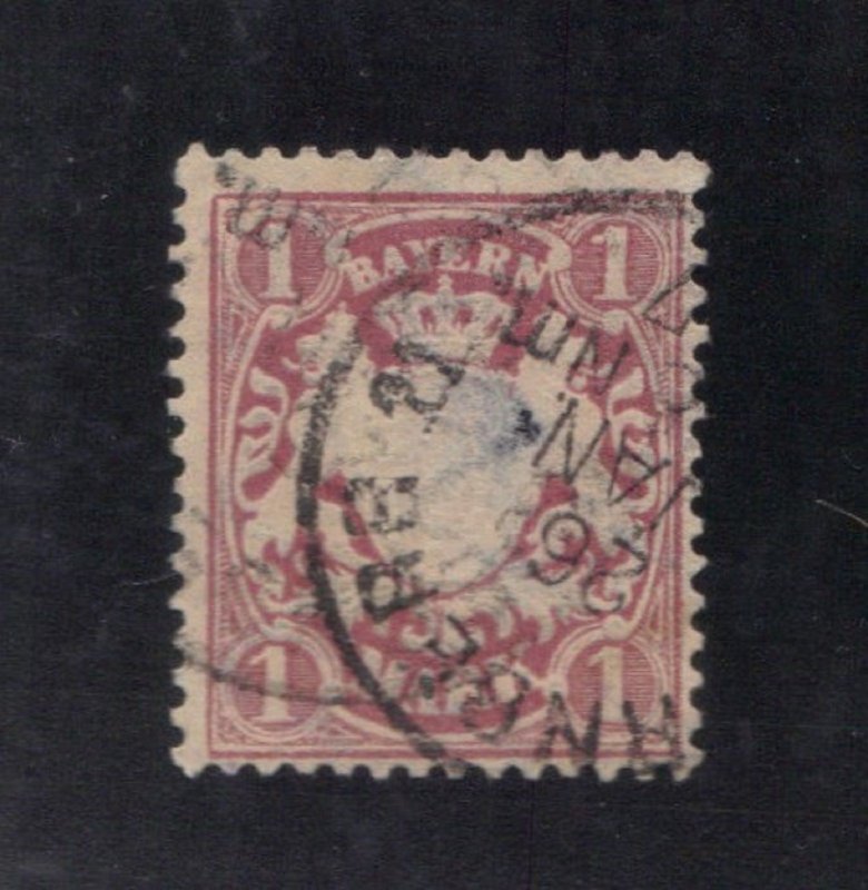 BAYERN, GERMAN STATE SCOTT# 54 USED wmk 95v  1881-1906