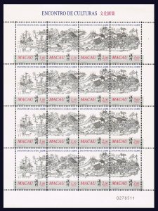 Macao SC#1008 Meeting of Chinese and Portuguese SHEET of 16 (1999) MNH