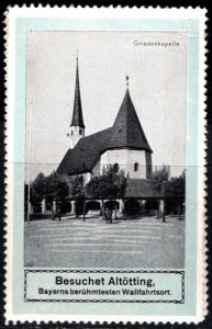 Vintage Germany Poster Stamp Visit Altötting, Bavaria's Most Famous Pil...