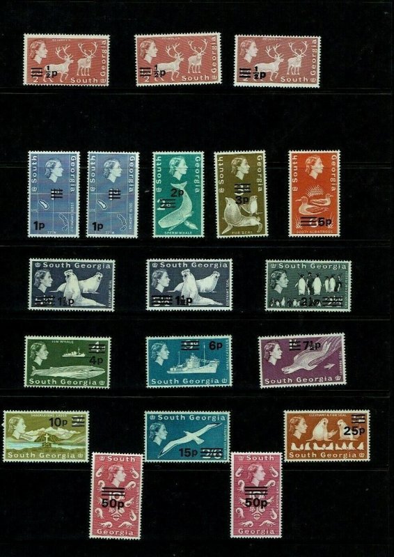 South Georgia: 1971, Decimal Surcharge definitive, MNH set