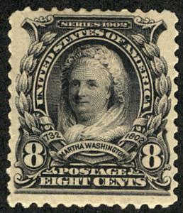 US #306 SCV $160.00 VF mint never hinged, jet black color,  SUPER NICE STAMP!