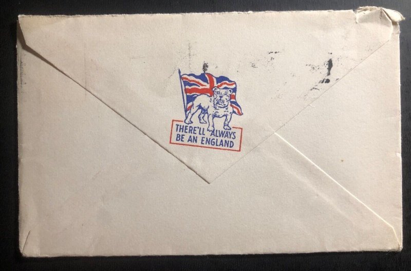 1941 Toronto Canada Patriotic cover to South Bend IN USA Always Be An England B