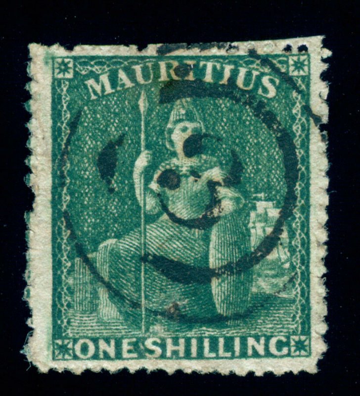 MOMEN: MAURITIUS SG #55 1862 USED LOT #60096