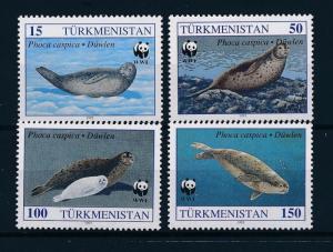 [53896] Turkmenistan 1993 Marine life WWF Seals MNH