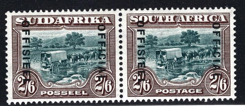 South Africa 1931 2Sh 6p Official Pair SC#O11 SG#O11  MVLH F-VF SC Cat $70