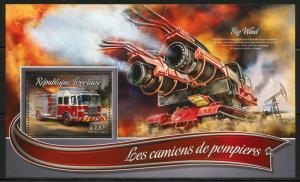 TOGO 2016  FIRE TRUCKS BIG WIND SOUVENIR SHEET MINT NH