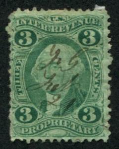 USA SC# R18c Washington, Proprietary 3c Light Cancel