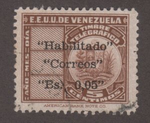 Venezuela 452 Telegraph Stamps O/P 1951