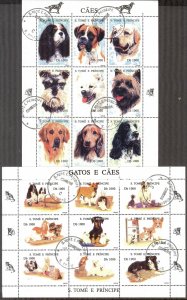 Sao Tome and Principe 1995 Cats and Dogs 2 Sheets Used / CTO