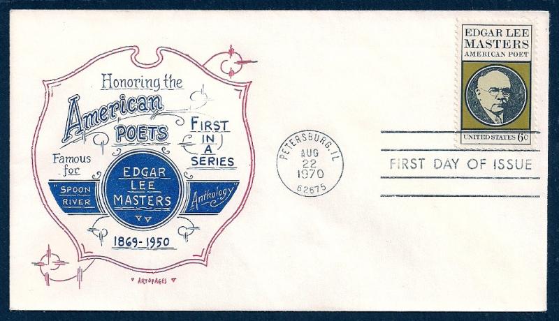 UNITED STATES FDC 6¢ Edgar Lee Masters 1970 Artopages