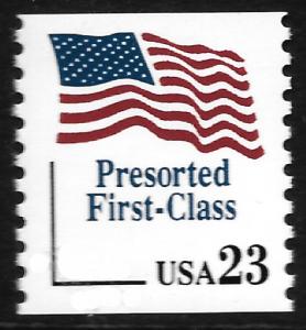 Sc 2605 23¢ Flag Presorted First-Class Coil Single, MNH