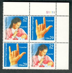2783 - 2784 Sign Language MNH plate block - UR