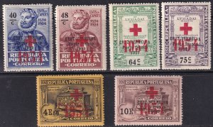 Portugal 1934 Sc 1S48-53 red cross franchise set MH*/MNH**