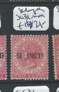 MALAYA SELANGOR (P0510B) 2C QV  SG31    MOG