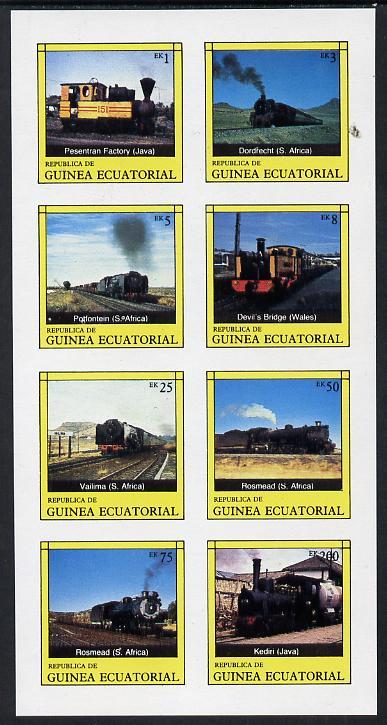 Equatorial Guinea 1977 Locomotives complete imperf set of...