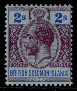BRITISH SOLOMON ISLANDS GV SG49, 2s purple & blue/blue, LH MINT. Cat £30. 