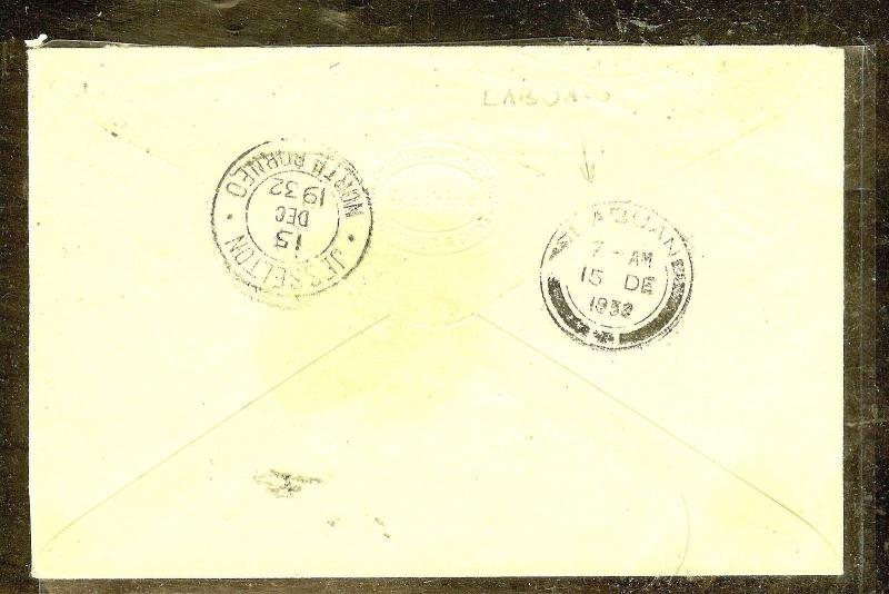 SARAWAK (P1106B) 1932 5C RATE TO BORNEO, VIA LABUAN B/S