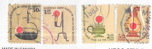 US#1608,1610,1611,1612 50c-$5.00  (U) CV $3.00