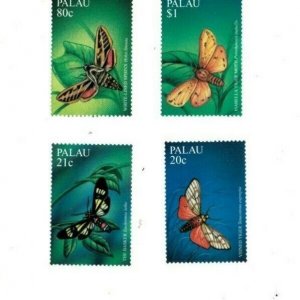 Palau - 2001 - Moths - Set of 4 stamps - Scott #616-19 - MNH