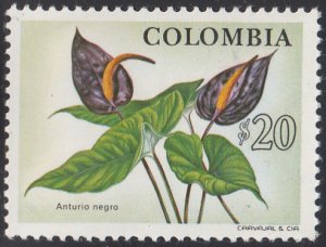 Colombia 1976 MNH Sc #844 20p Anthurium