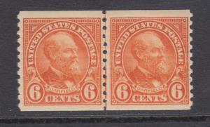 US Sc 723 MNH. 1932 6c Garfield Joint Line Coil Pair