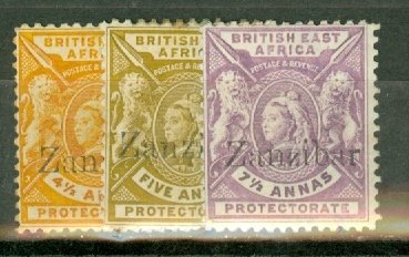 LC: Zanzibar 32-7 mint CV $382.50; scan shows only a few