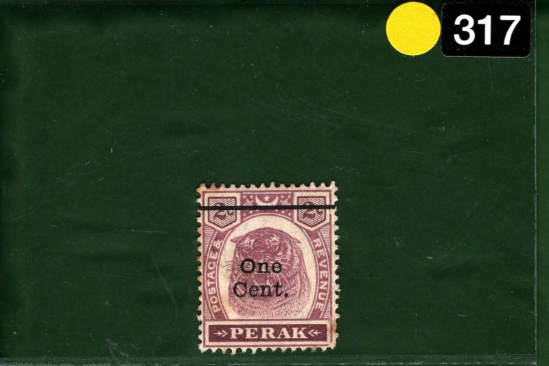 MALAYA Stamp PERAK TIGER 1c/2c Surcharge c1900 Mint MM ex Collection YELLOW317