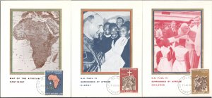 Vatican Sc# 473-475 FDC Set/3 (c) on postcard 1969 Pope Paul VI in Uganda