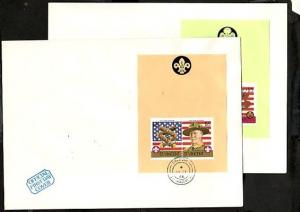 St. Vincent, Scott cat. 922-922a. Scouting s/sheets. Large First day covers. ^