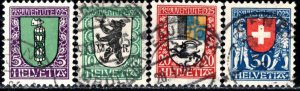 Switzerland Scott # B33 - B36, used