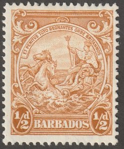 Barbados, Scott#193A,  mint, hinged,  1/2d