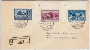 LIECHTENSTEIN  -  POSTAL HISTORY -  REGISTERED COVER to SWITZERLAND 1937