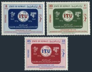 Kuwait 286-288,MNH.Michel 280-282. ITU-100,1965.Communication Equipments.