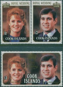 Cook Islands 1986 SG1075-1077 Royal Wedding set MNH