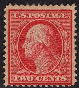 US #358 Two Cent Carmine Washington Bluish Paper MINT HINGED SCV $80