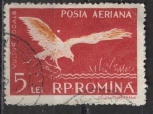 Romania C54 (used) 5L sea eagle, car & org (1957)