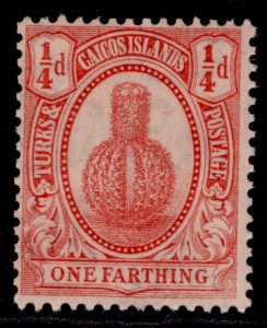 TURKS & CAICOS ISLANDS GV SG154, ¼ rose-red, NH MINT.