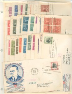 US 807-834 807-834 First Day Covers, Washington Stamp Exchange Cachets, 832 is Aug. 29 Cancel, Nice Lot