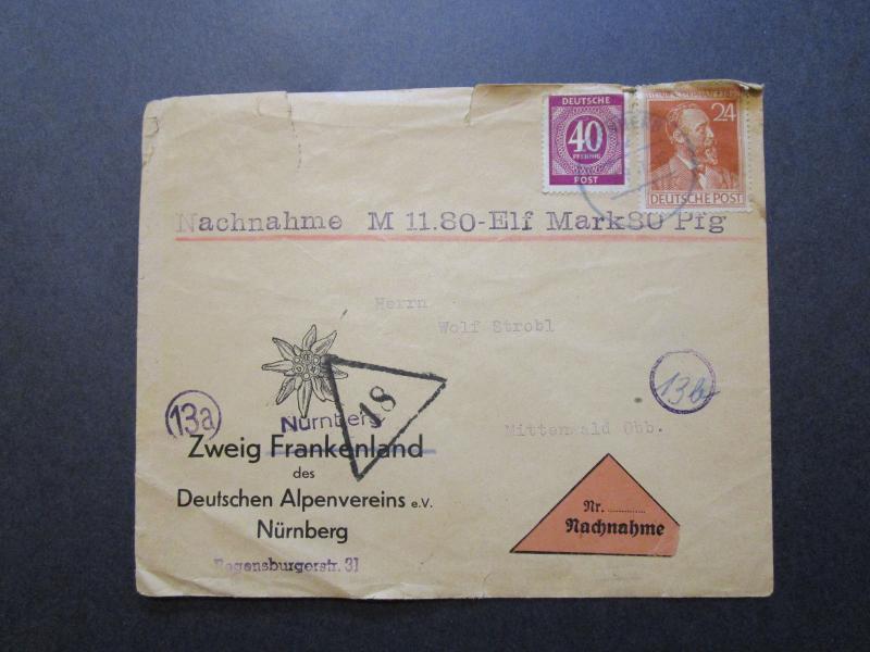 Germany 1947 Registered Cover / Top Tear & Creasing - Z7160