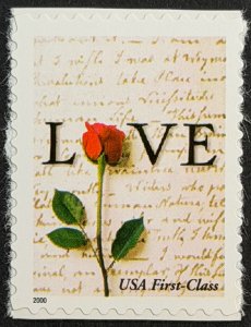 USA, 2001, SC# 3496, Rose, Love, Unused, MNH, VF