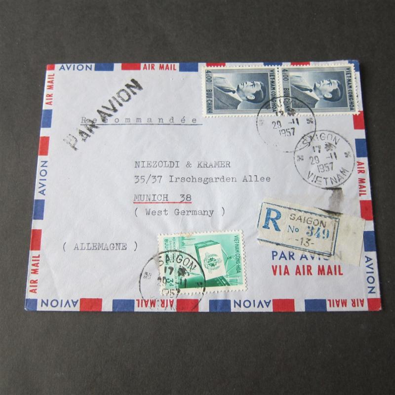 Vietnam1957 Registered cover to Germany #aaa44