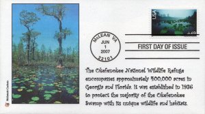 McIntosh Cachets Printed FDC for the 2007 Okefenokee Swamp Airmail Stamp