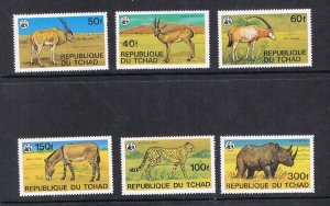 Chad 1979 Sc 367-372 set WWF set MNH